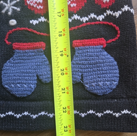 vtg Christmas Sweater "Nut Cracker" Angel and Mittens Crochet Women's Size s - Picture 7 of 8